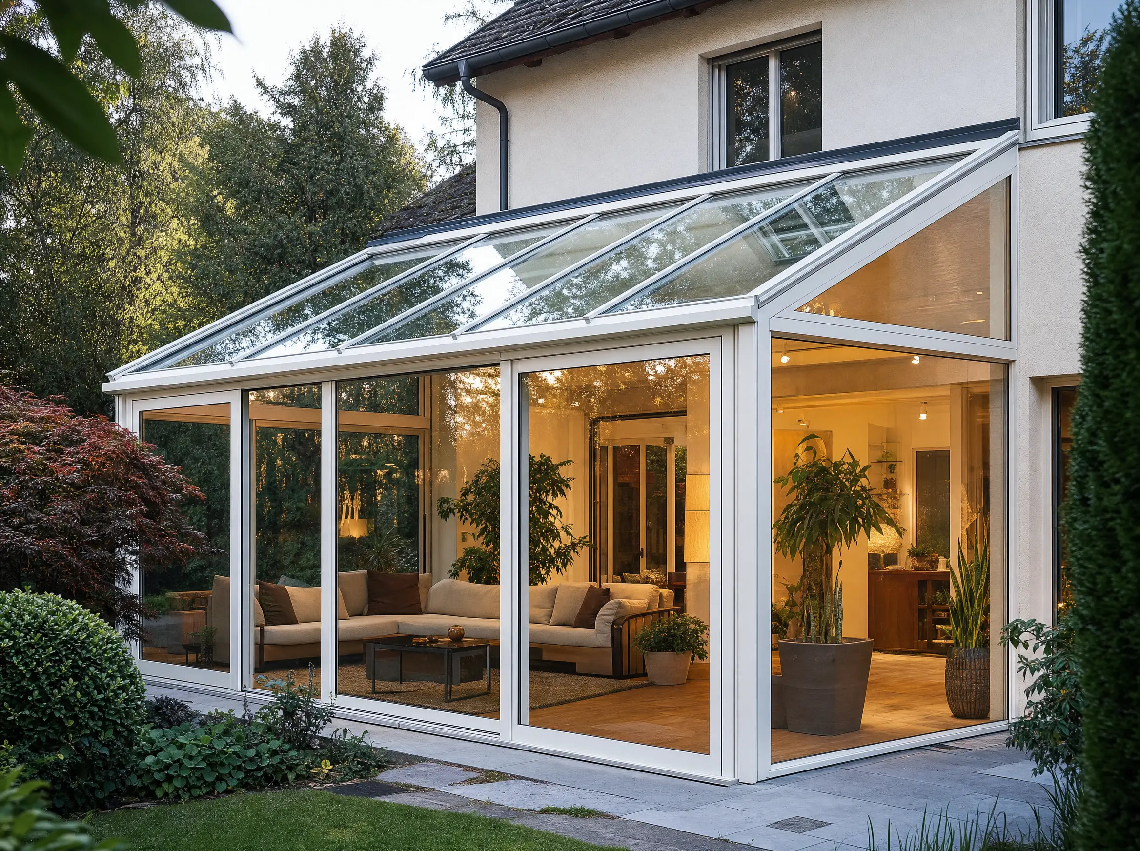 Nachher: Wintergarten mit Glasdach, 60 m² in Degerloch